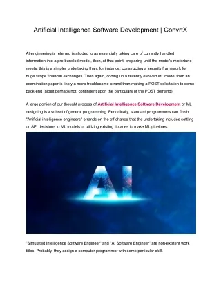 Artificial Intelligence Software Development _ ConvrtX