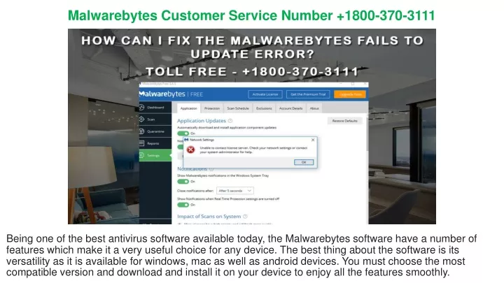 malwarebytes customer service number 1800 370 3111