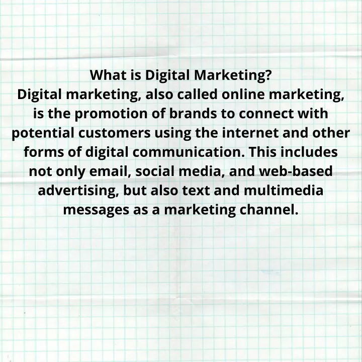 what is digital marketing digital marketing also
