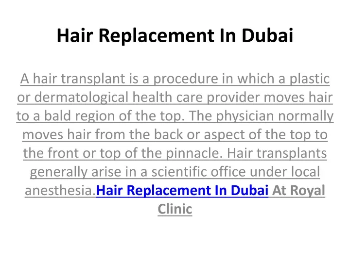 hair replacement in dubai