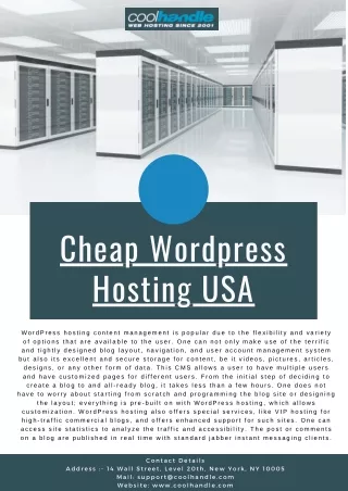 cheap wordpress hosting usa