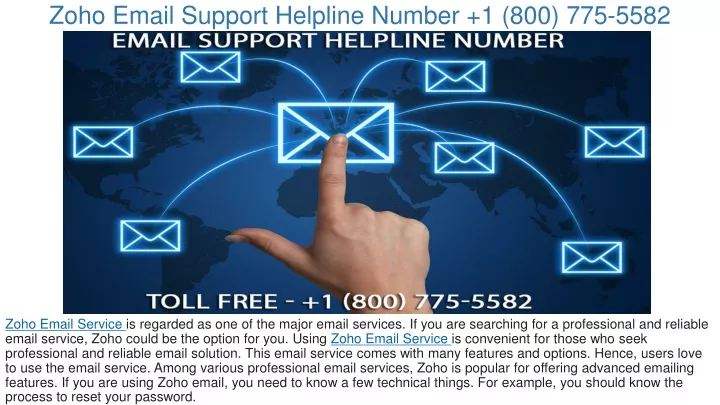 zoho email support helpline number 1 800 775 5582