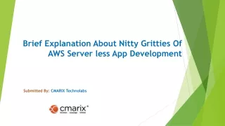 brief explanation a bout nitty gritties of aws server less app development
