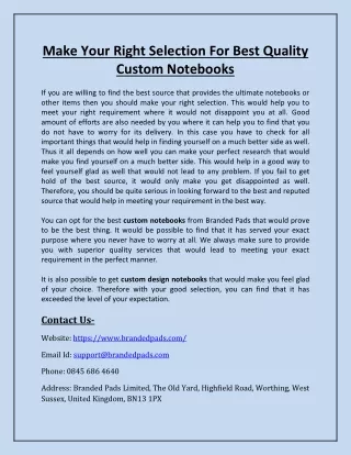 make your right selection for best quality custom