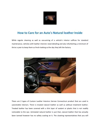 how to care for an auto s natural leather inside