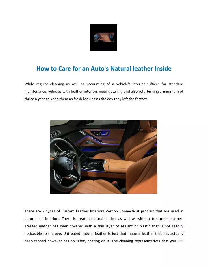 how to care for an auto s natural leather inside