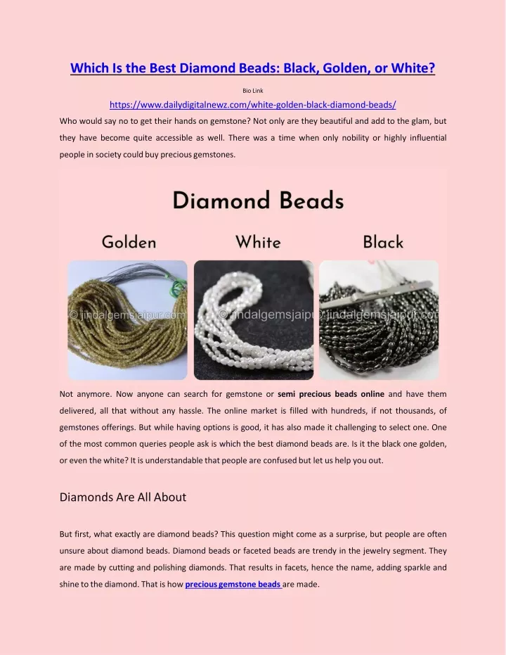 which is the best diamond beads black golden