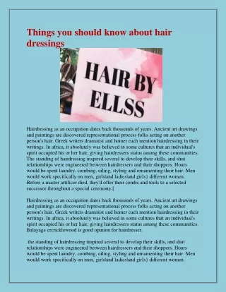things you should know about hair dressings