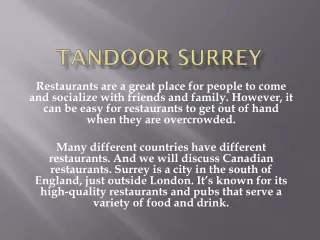 Tandoor Surrey
