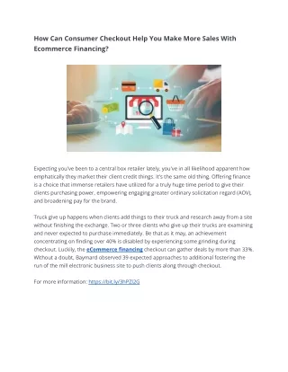 how can consumer checkout help you make more