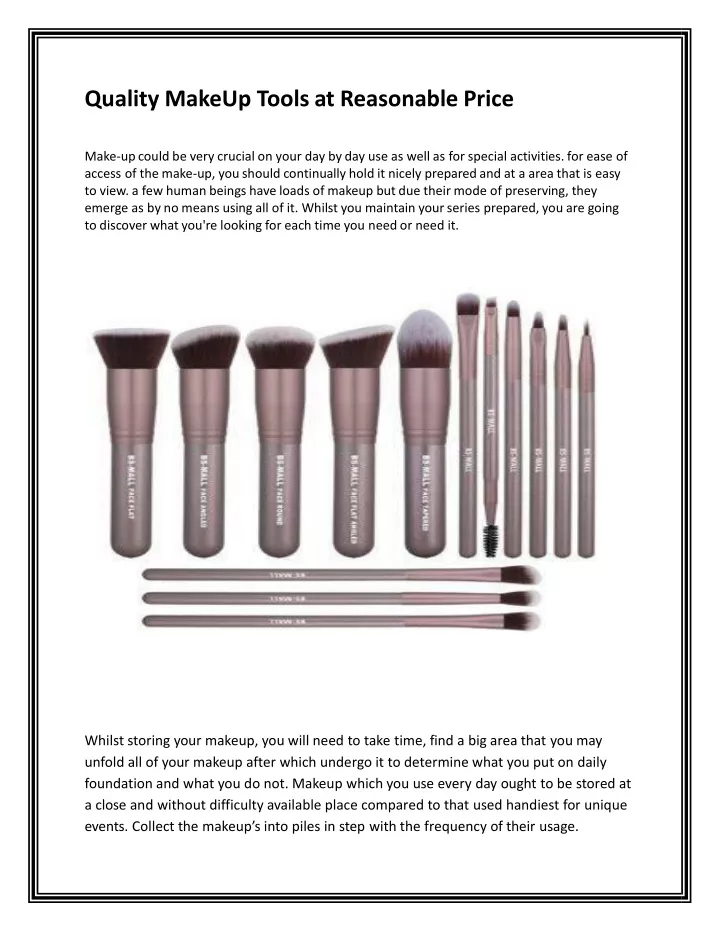 quality makeup tools at reasonable price