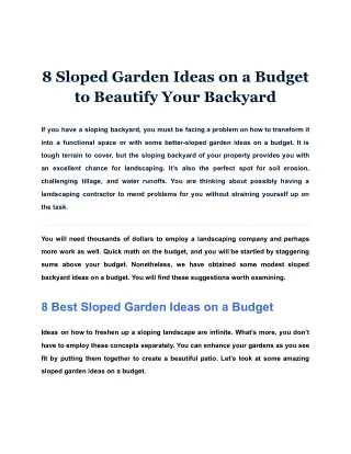 8 Sloped Garden Ideas on a Budget to Beautify Your Backyard
