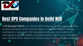 Best BPO Companies in Delhi NCR-dkbusinesspatron.com