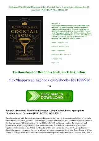 Download The Official Downton Abbey Cocktail Book Appropriate Libations for All