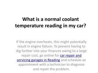what is a normal coolant temperature reading in my car