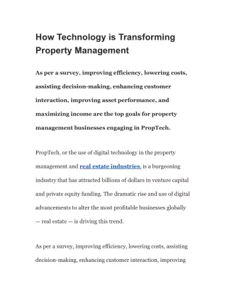 How Technology is Transforming Property Management