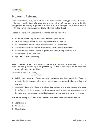 economic reforms