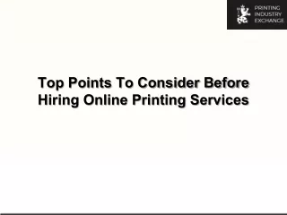 top points to consider before hiring online