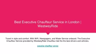 Best Executive Chauffeur Service in London | WestweyRide