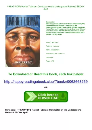 !^READ*PDF$ Harriet Tubman Conductor on the Underground Railroad EBOOK #pdf