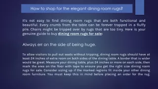 How to shop for the elegant dining room rugs