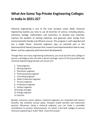 what are some top private engineering colleges