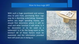 How to buy rugs UK