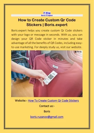 How to Create Custom Qr Code Stickers | Boris.expert