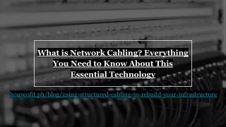 what is network cabling