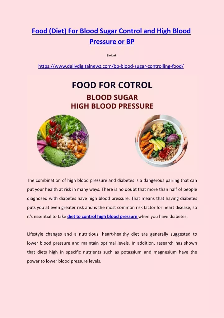 food diet for blood sugar control and high blood