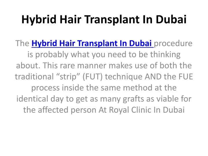hybrid hair transplant in dubai
