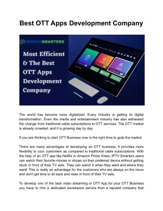 best ott apps development company