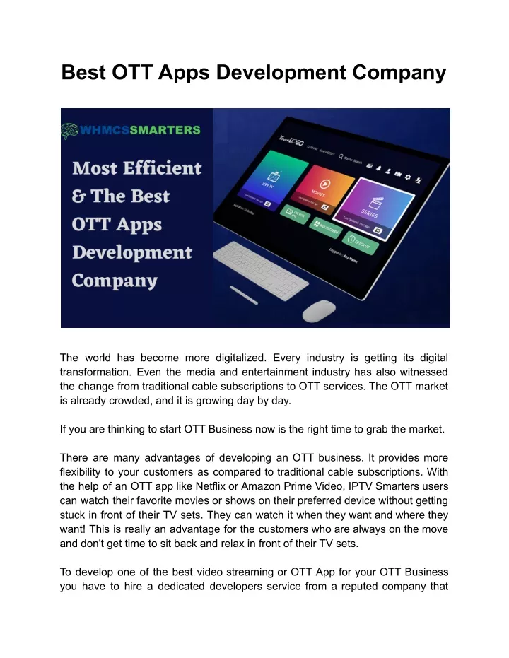 best ott apps development company