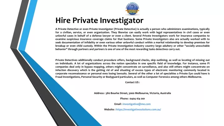 hire private investigator