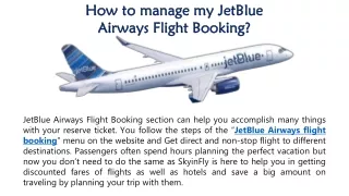 how to manage my jetblue airways flight booking