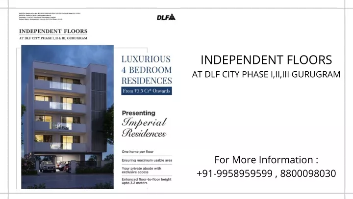 independent floors at dlf city phase