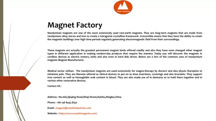 magnet factory