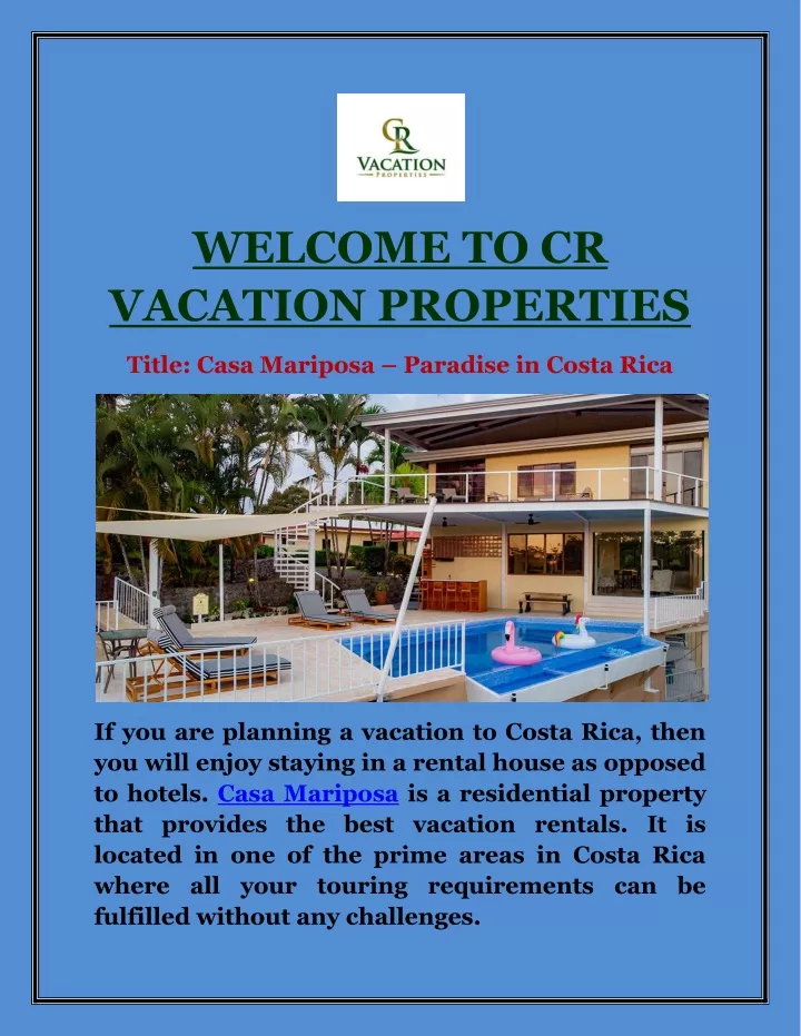 welcome to cr vacation properties