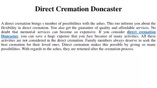 direct cremation doncaster