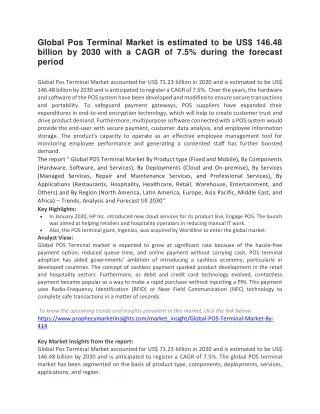 global pos terminal market is estimated