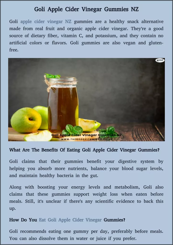 goli apple cider vinegar gummies nz goli apple