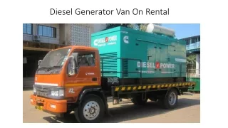 Diesel Generator Van on rental