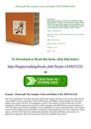 (Ebook pdf) The Complete Calvin and Hobbes P.D.F. DOWNLOAD