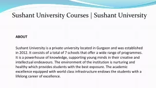 sushant university courses sushant university