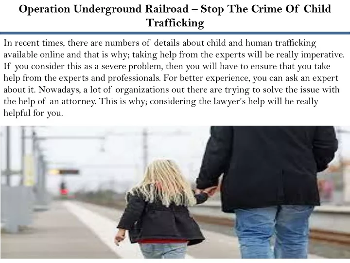 operation underground railroad stop the crime