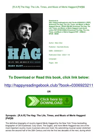 [R.A.R] The Hag The Life  Times  and Music of Merle Haggard [Pdf]$$