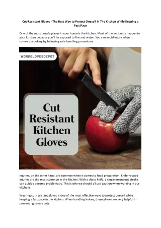 cut resistant gloves the best way to protect
