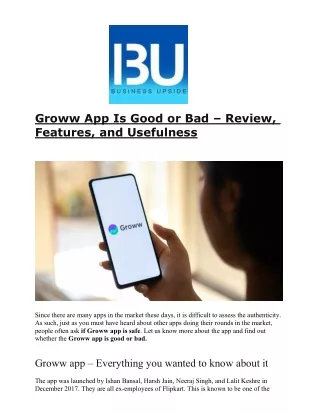 groww app is good or bad review features