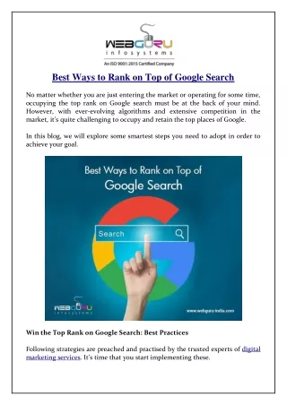 best ways to rank on top of google search