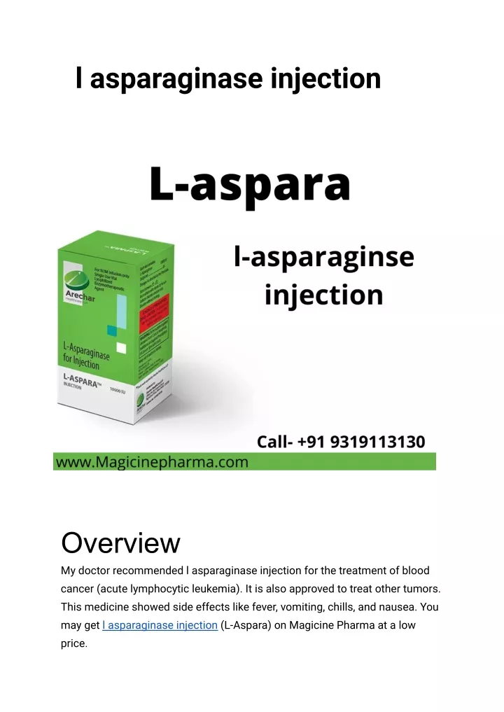 l asparaginase injection